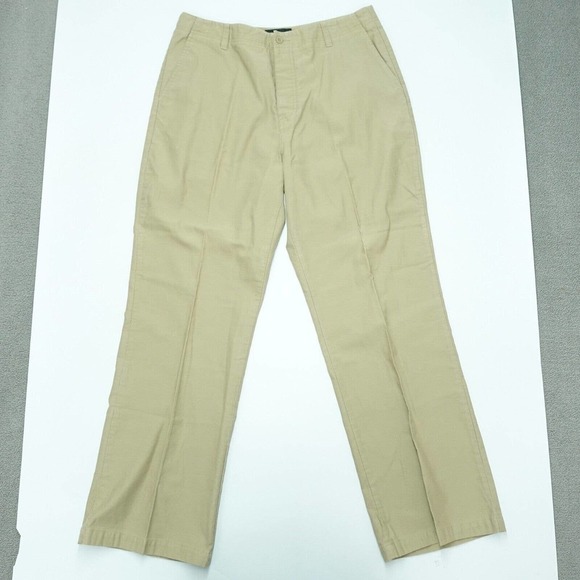 Express Chino Pants Men's Sz 36 x 32 Khaki Slash Pockets Regular Fit 100% Cotton - Picture 1 of 8